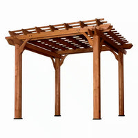 Cedar Wood Pergola Built to Create Natural Shade, 10x10 Structure, 100 MPH Wind Rated, Pre-Cut Assembly Kit