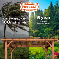 Cedar Wood Pergola Built to Create Natural Shade, 10x10 Structure, 100 MPH Wind Rated, Pre-Cut Assembly Kit