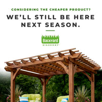 Cedar Wood Pergola Built to Create Natural Shade, 10x10 Structure, 100 MPH Wind Rated, Pre-Cut Assembly Kit