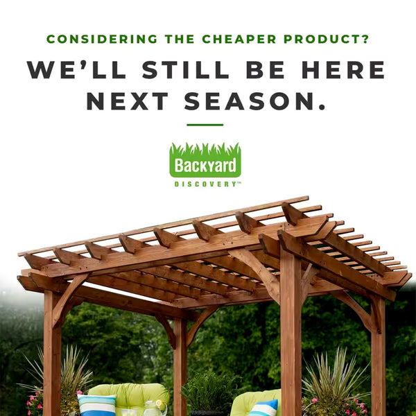 Cedar Wood Pergola Built to Create Natural Shade, 10x10 Structure, 100 MPH Wind Rated, Pre-Cut Assembly Kit
