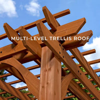 Cedar Wood Pergola Built to Create Natural Shade, 10x10 Structure, 100 MPH Wind Rated, Pre-Cut Assembly Kit