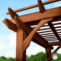 Cedar Wood Pergola Built to Create Natural Shade, 10x10 Structure, 100 MPH Wind Rated, Pre-Cut Assembly Kit